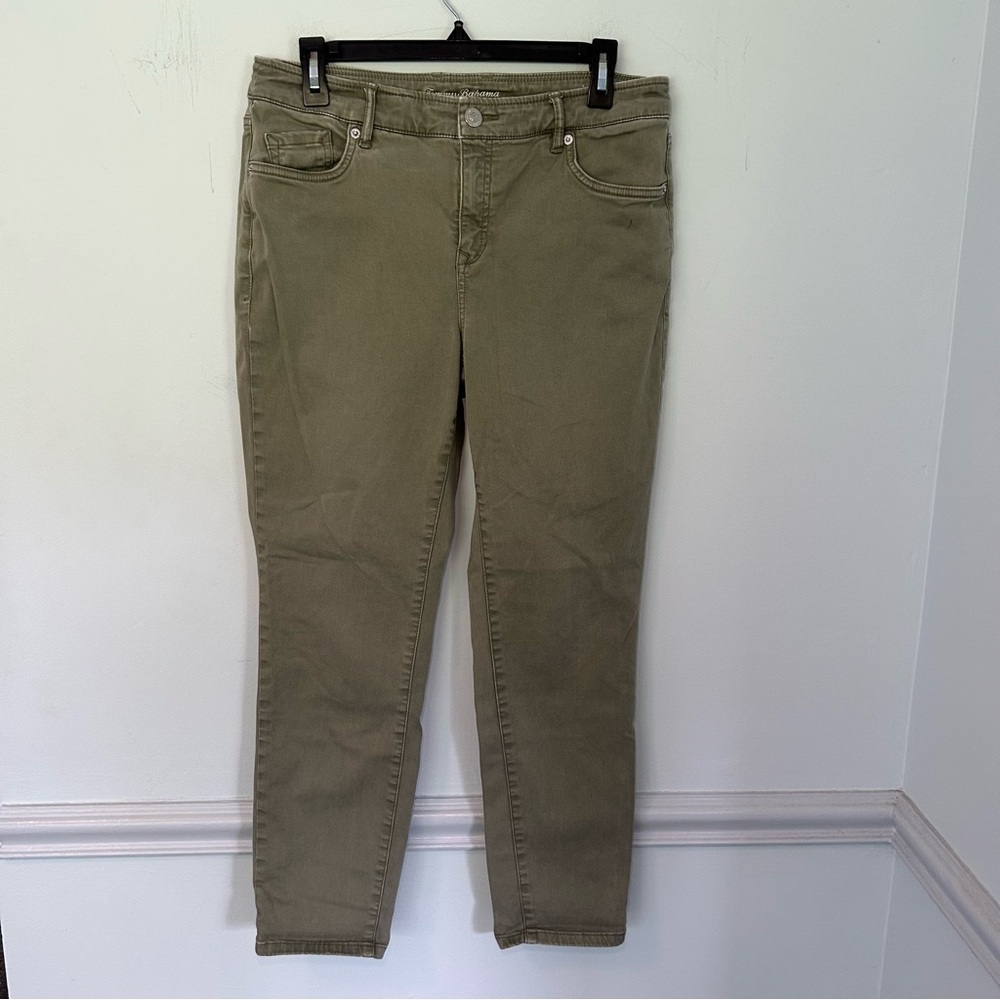 Tommy Bahama Green Tea Leaf Boracay Beach High Rise Ankle Jeans Size 8